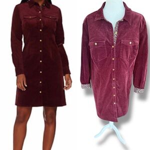 C. Wonder Corduroy Red Burgundy Maroon Long Sleeve Dress Jacket Cardigan 22W